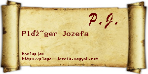 Pláger Jozefa névjegykártya